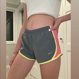 Nike Dri-FIT girls grey and pink athletic shorts
